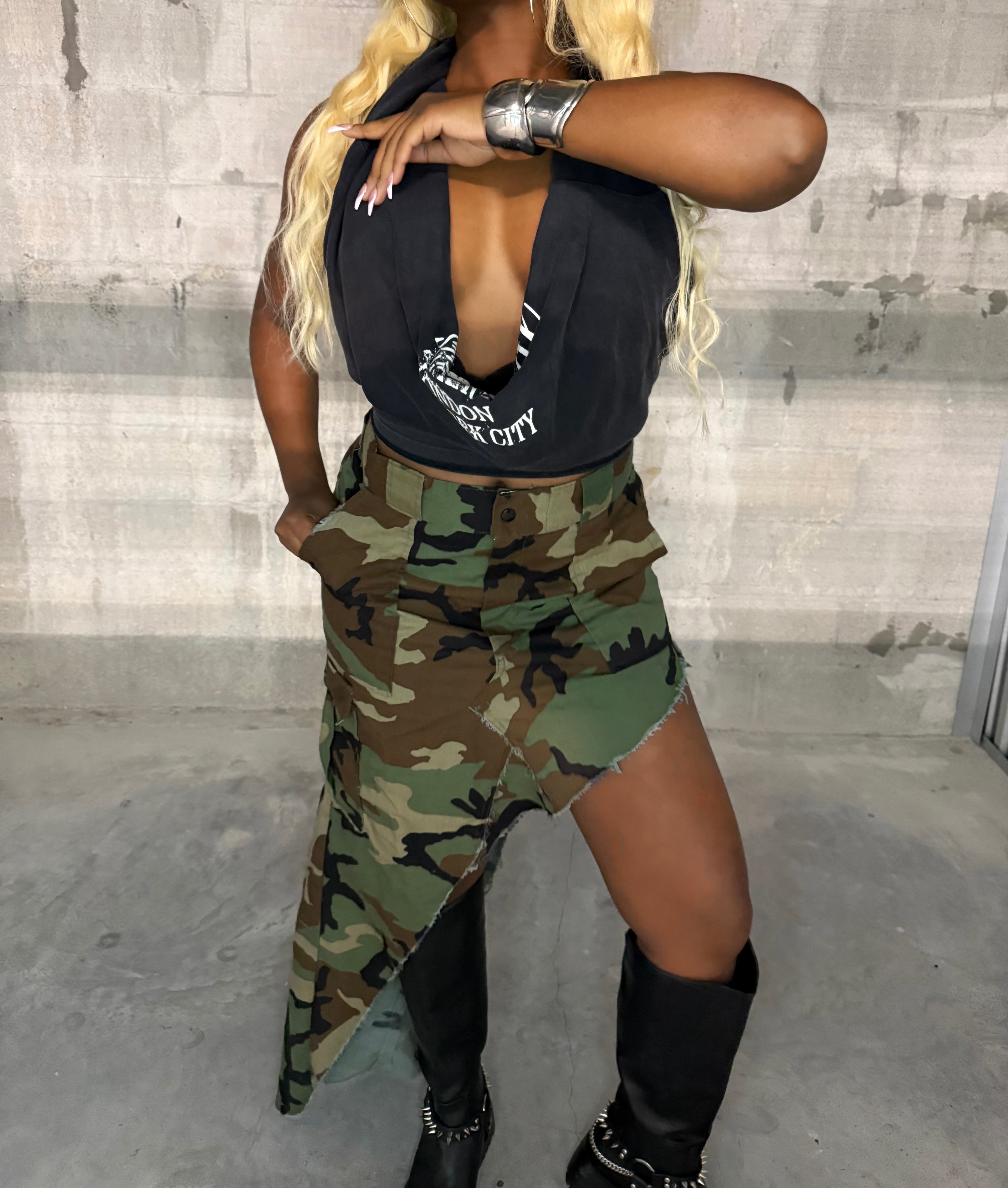 Camo Asymmetrical Skirt 001