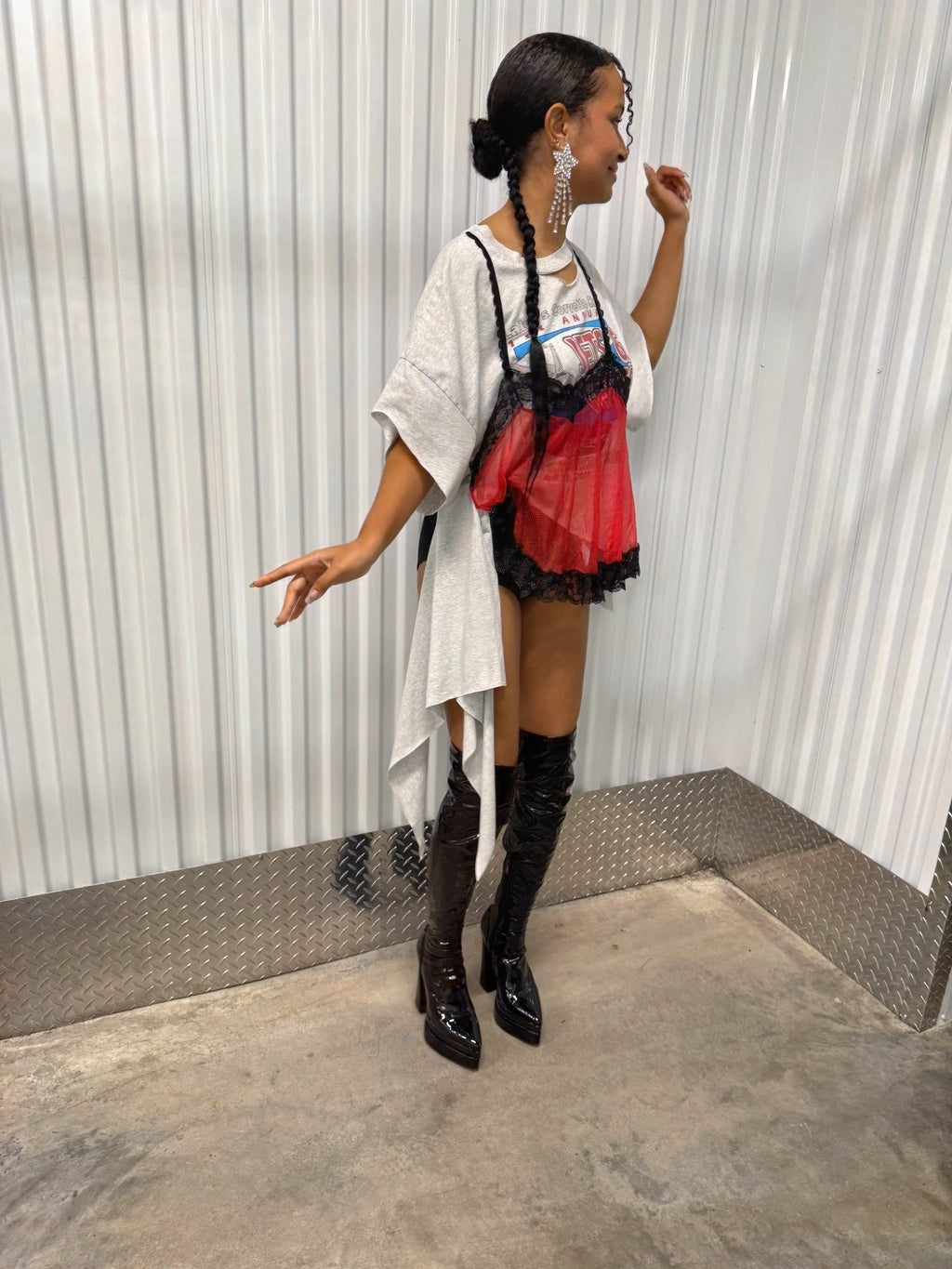 Graphics & Lace Tee 001