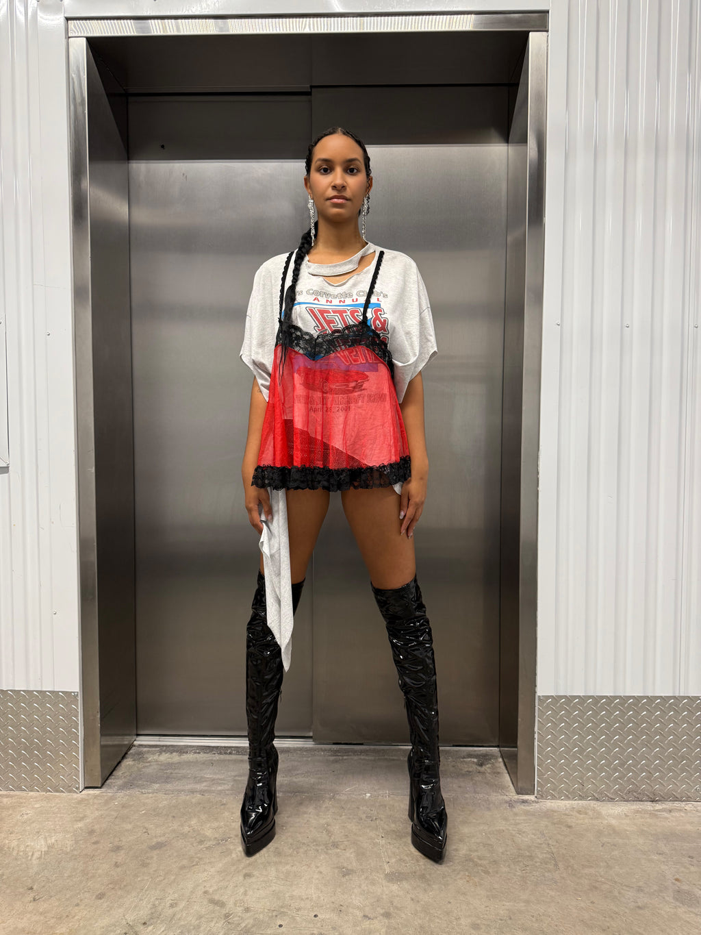 Graphics & Lace Tee 001