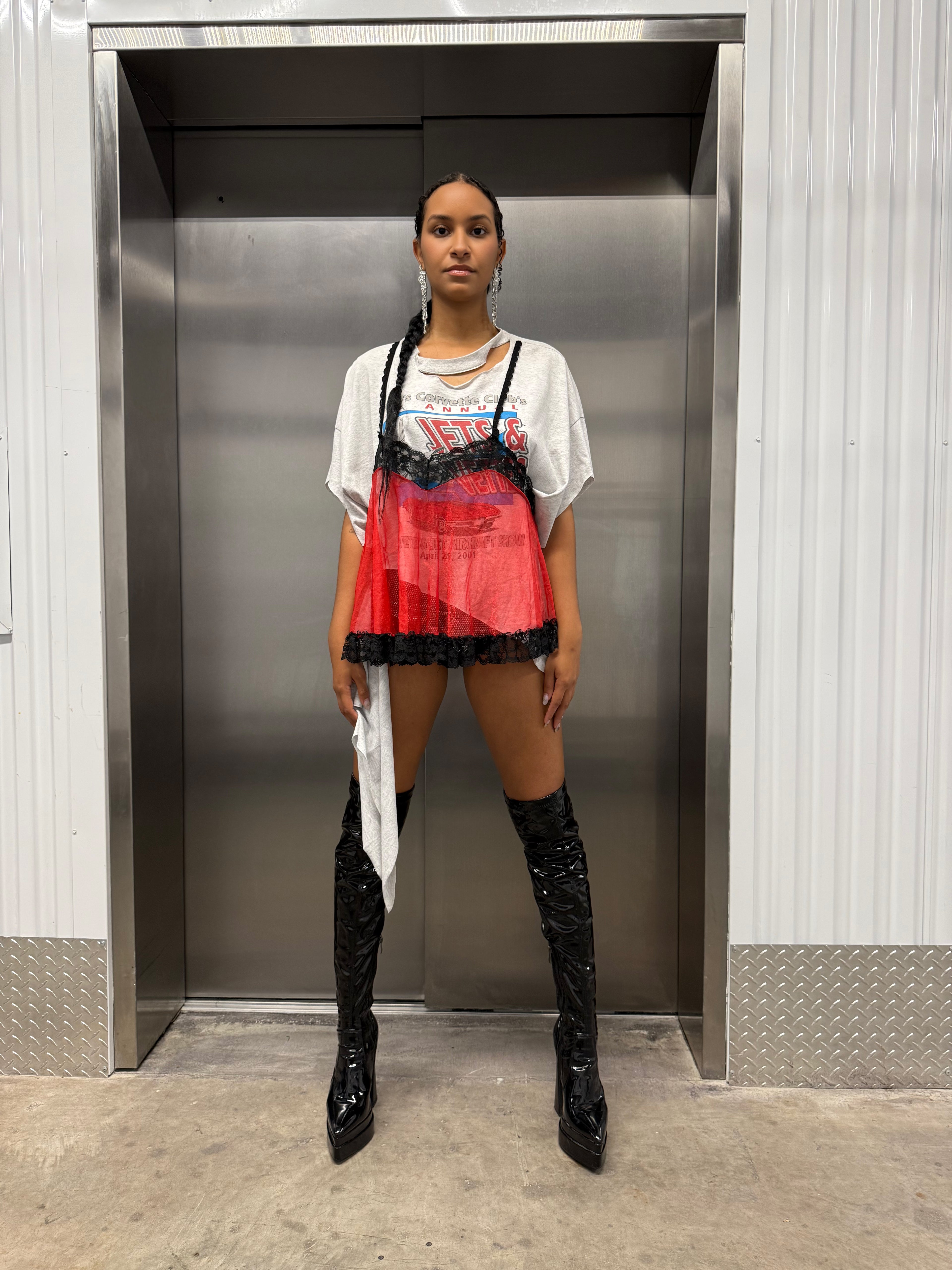 Graphics & Lace Tee 001