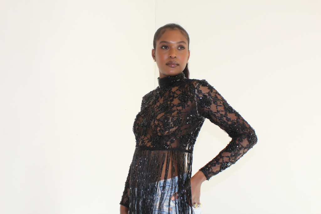 Lace Beaded Top 001