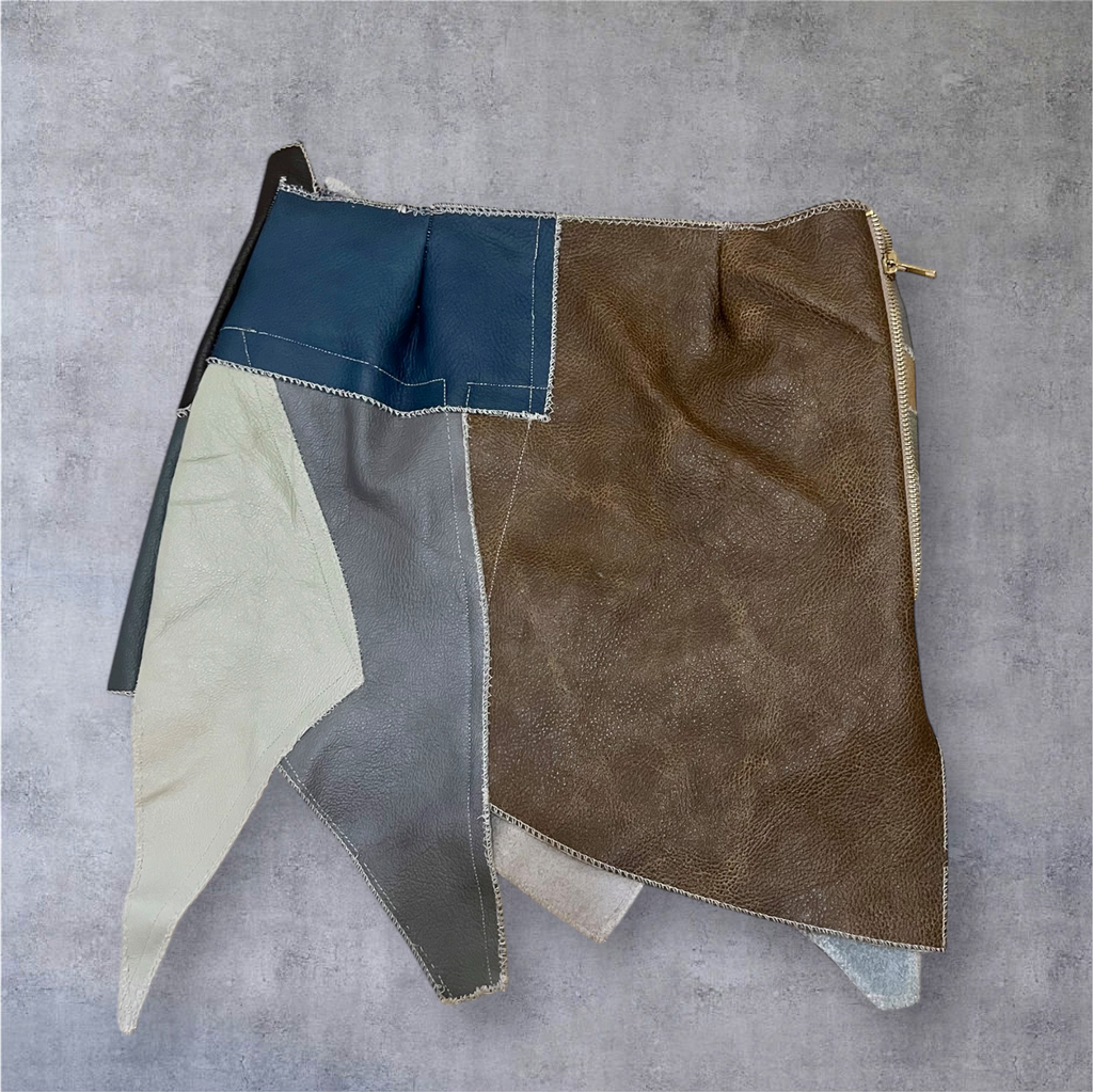 Leather Patchwork Skirt 001