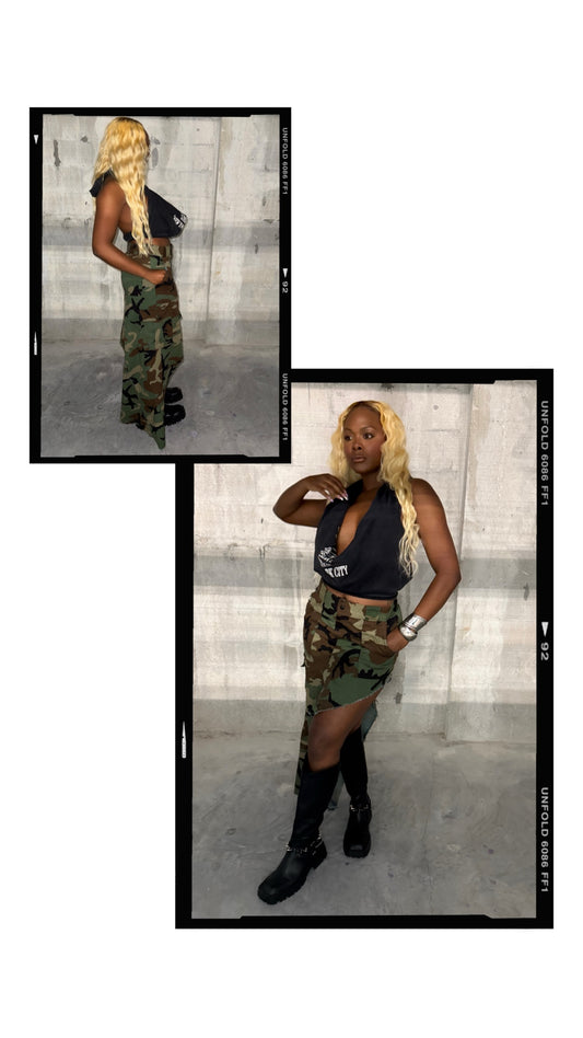 Camo Asymmetrical Skirt 001