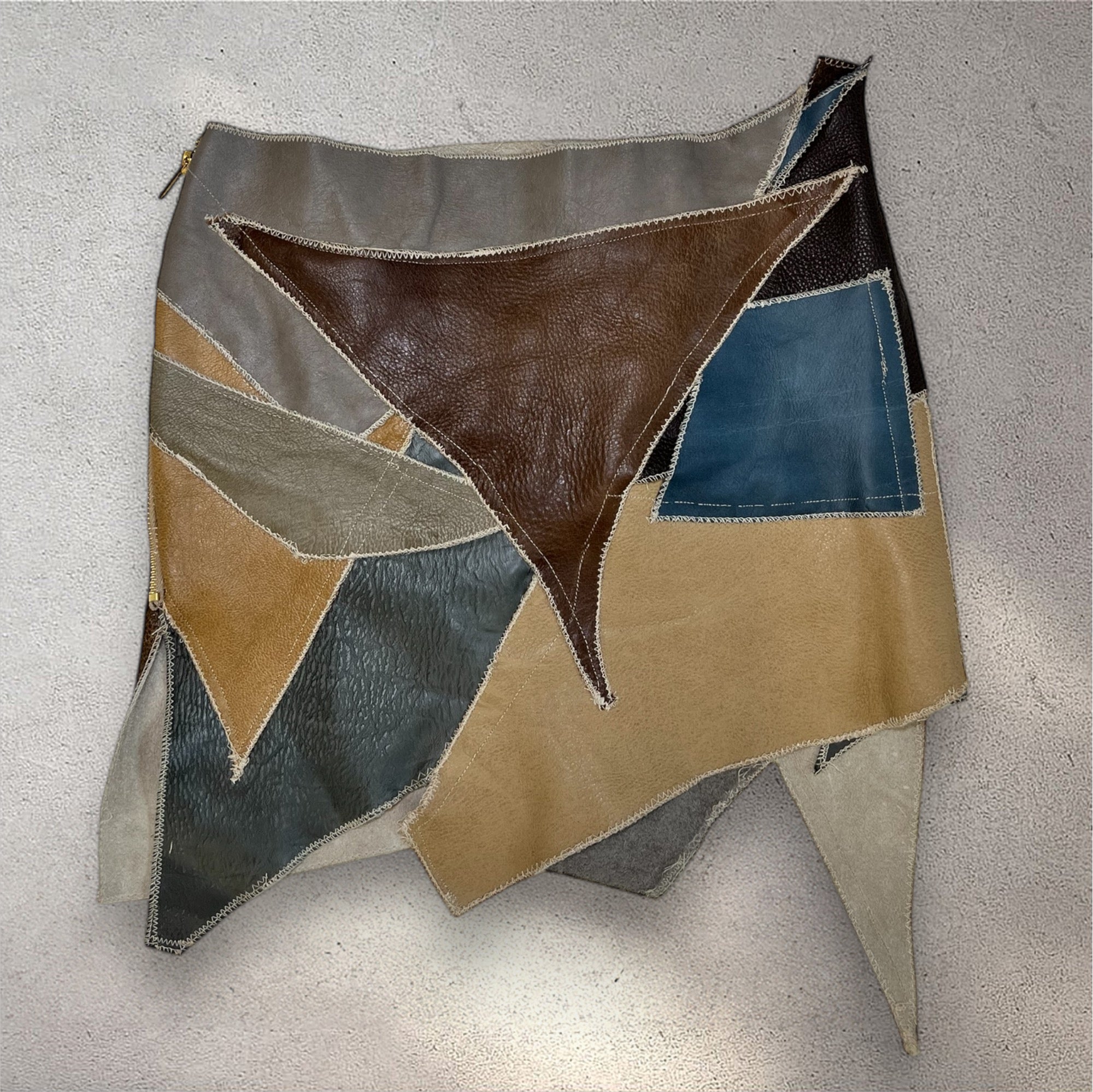Leather Patchwork Skirt 001