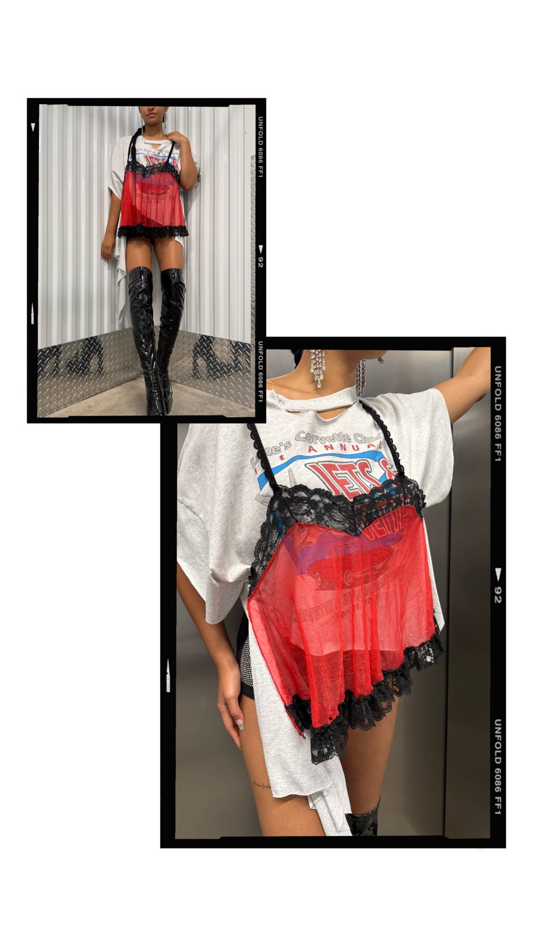 Graphics & Lace Tee 001