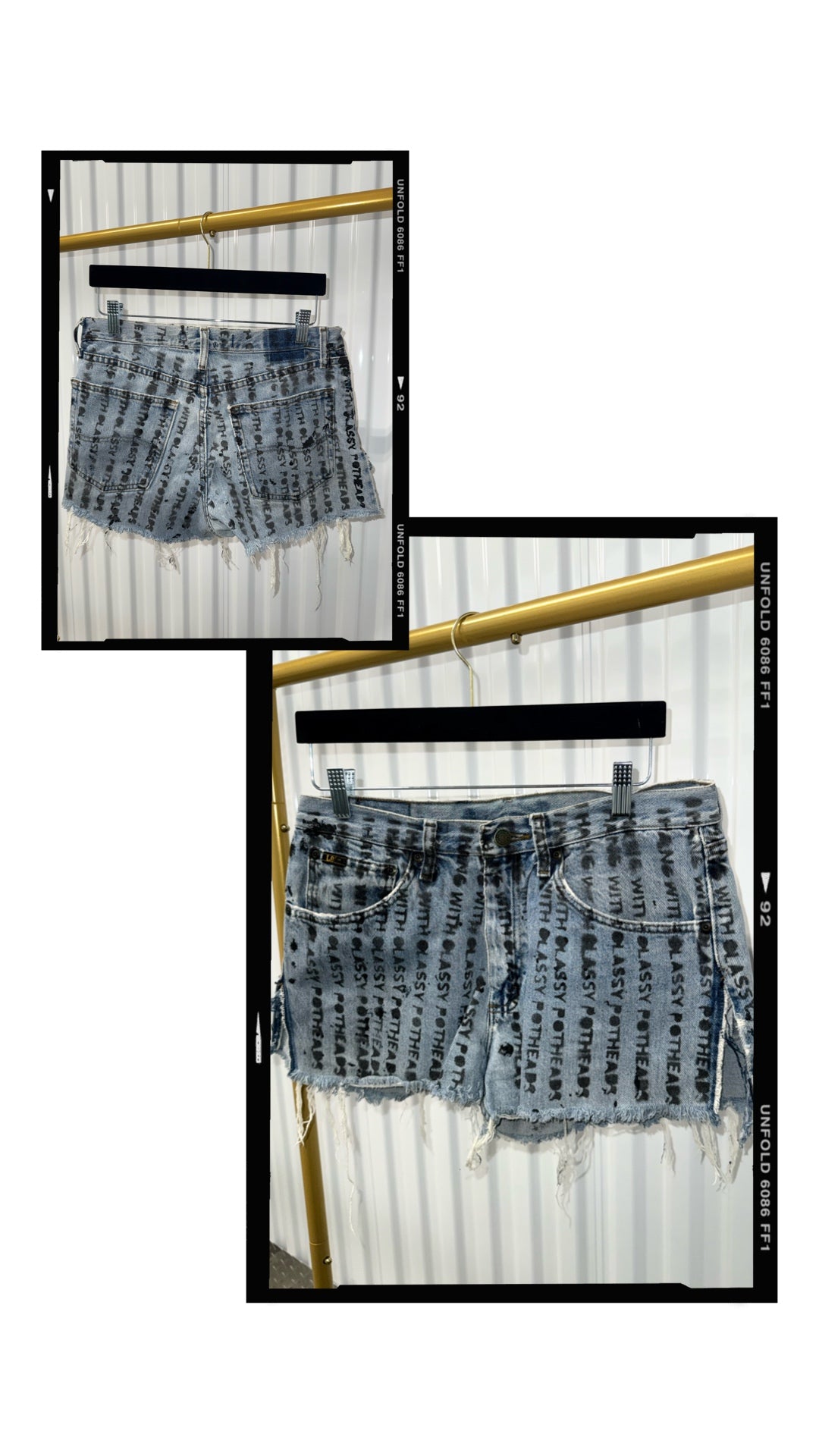 I hang with classy potheads denim shorts Size 12 001
