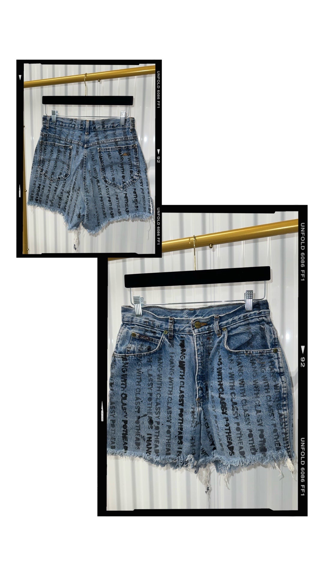 I hang with classy potheads denim shorts Size 32 001